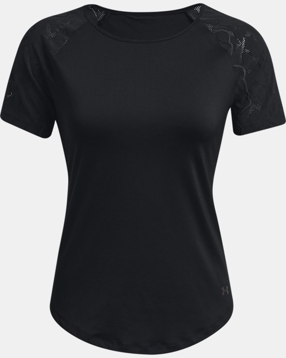 Women's UA RUSH™ HeatGear® Short Sleeve, Black, pdpMainDesktop image number 6